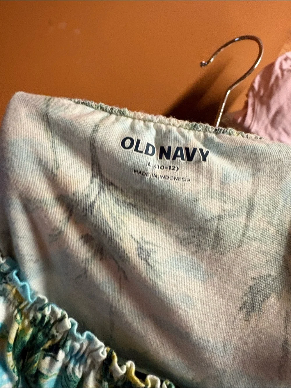 Old Navy Girls Palm-Print Romper in Aqua and Green